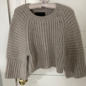Club Monaco collection chunky knit cropped gray sweater size xs
